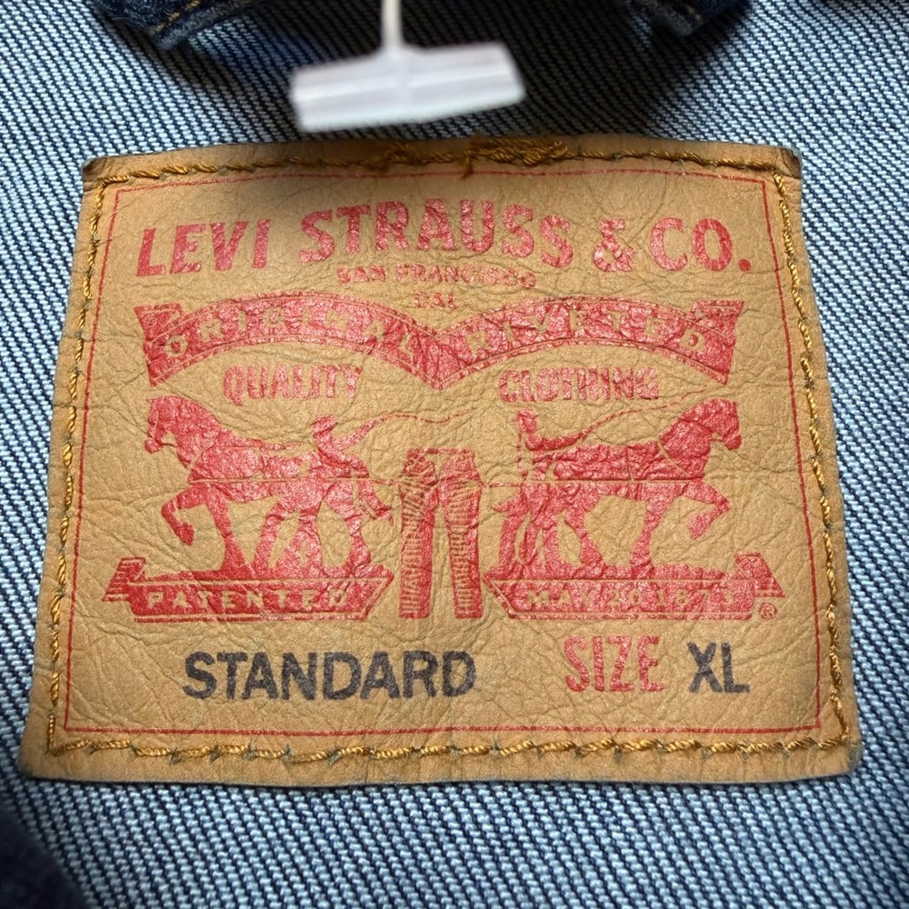 Levis Trucker Jacket Mens XL Blue Standard Fit Denim Button Front Coat New - Picture 6 of 11